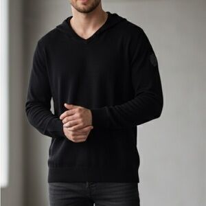 Men's Black V-Neck Wool blend Chicago Blackhawks Sweater